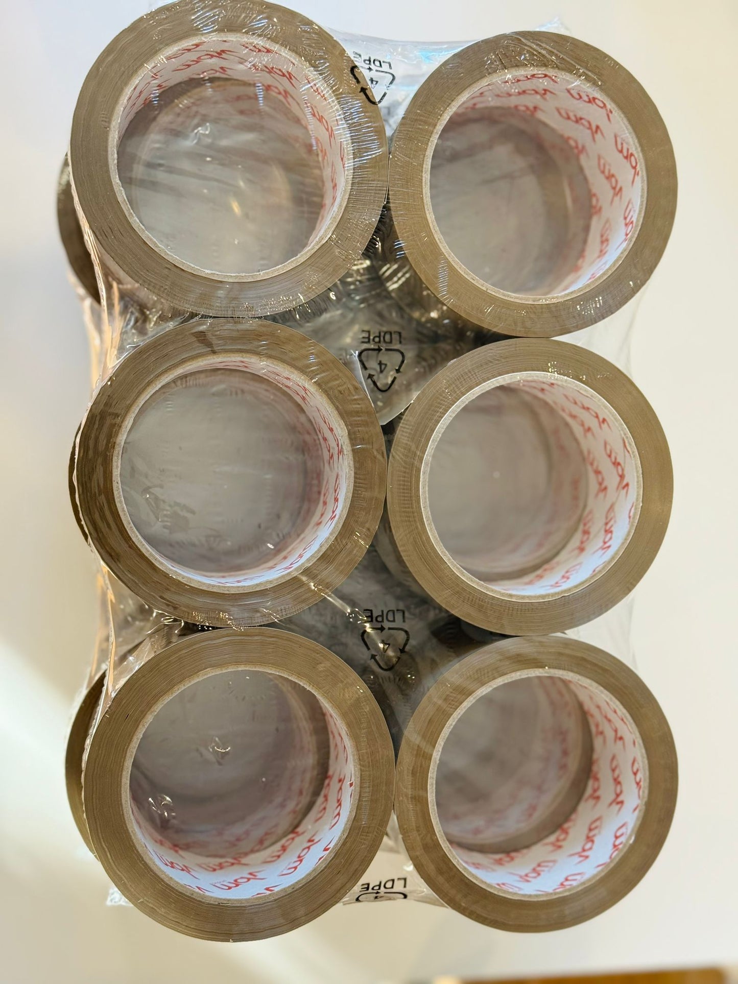 6 x Brown Rubber Tapes - 48mm x 75m