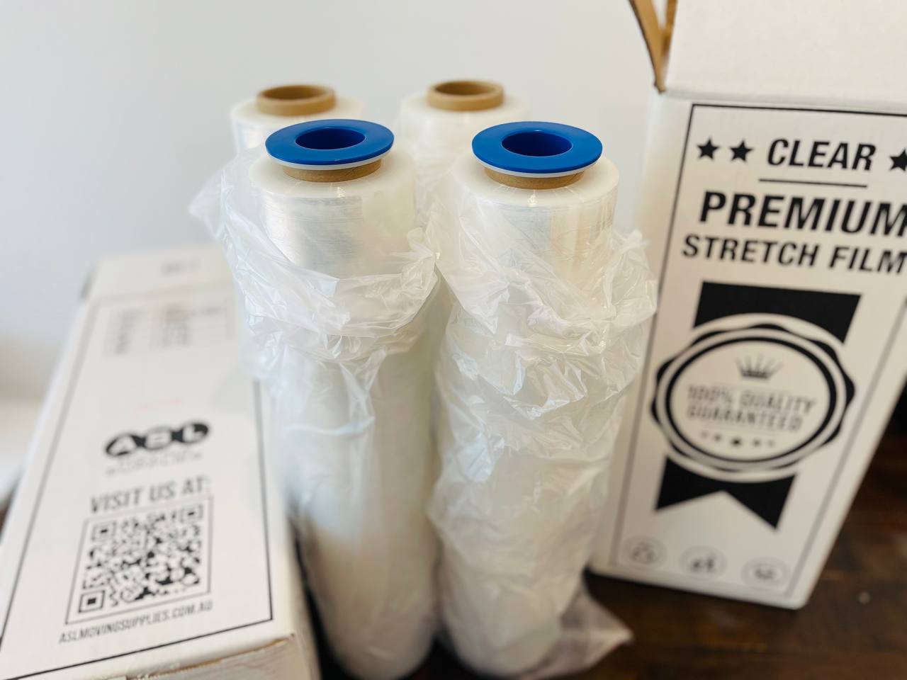4 x Premium Shrink Stretch Film Pallet Wrap - 25UM or 23UM